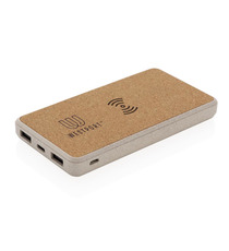 Powerbank 8000 mAh 5W en fibre de paille et liège publicitaire