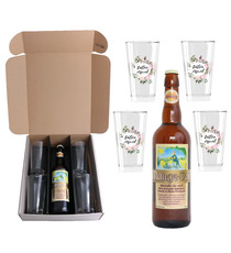 Coffret bière Mange-Soif et verres à bière en verre personnalisés express