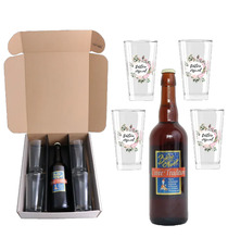 Coffret bière de Noël Cuvée Tradition et verres à bière en verre personnalisés express