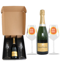 Coffret Champagne Canard-Duchêne et verres en verre personnalisés express