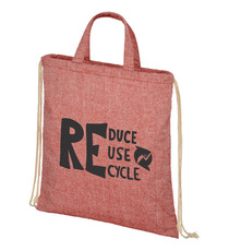 Sac à dos en coton recyclé publicitaire 210 g/m² Pheebs avec cordon de serrage