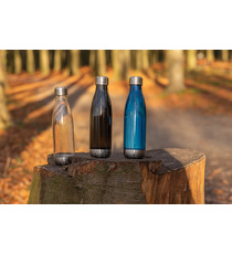 Bouteille d'eau étanche avec bouchon en acier publicitaire