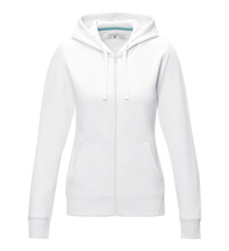 Sweat publicitaire full zip à capuche Ruby bio GOTS et recyclé GRS femme