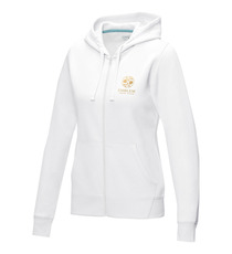 Sweat publicitaire full zip à capuche Ruby bio GOTS et recyclé GRS femme