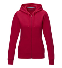 Sweat publicitaire full zip à capuche Ruby bio GOTS et recyclé GRS femme