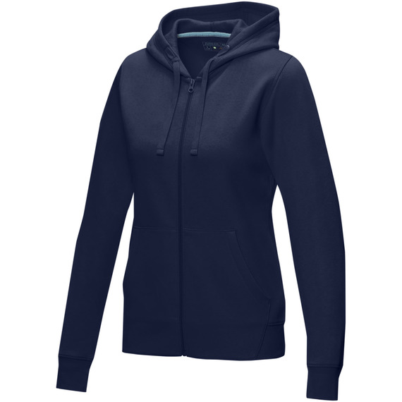 Sweat publicitaire full zip à capuche Ruby bio GOTS et recyclé GRS femme