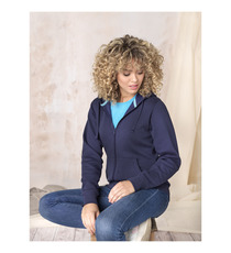 Sweat publicitaire full zip à capuche Ruby bio GOTS et recyclé GRS femme