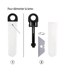 Cutter publicitaire plastique à lame auto-rétractable Blanc