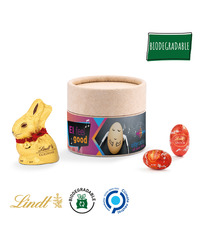 Lapin et oeufs Lindt publicitaires en Boîte biodégradable mini EASTER