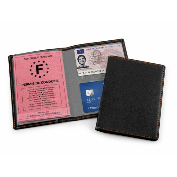 Porte-papiers croute de cuir – carte grise – permis de conduire – carte  d'identité – assurance – Fuchsia