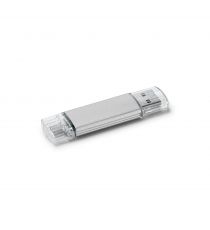 Clé USB personnalisée aluminium double prise multi-USB 2 en 1