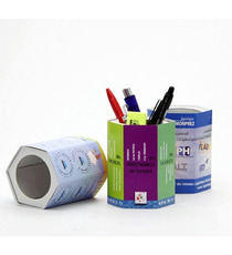 Pot à crayons publicitaire en carton fabriqué en France