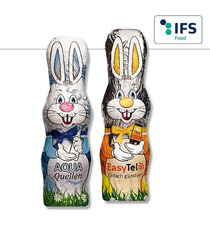 Lapin de pâques publicitaire en chocolat