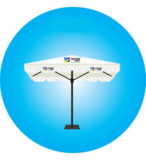 Parasol publicitaire café carré