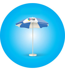 Parasol publicitaire personnalisé rond 3 mètres
