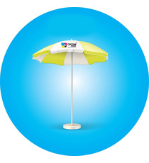 Parasol publicitaire personnalisé rond 1.80 mètres