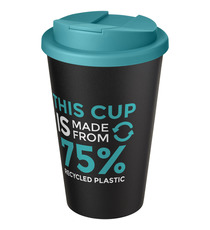 Gobelet Americano® Eco recyclé publicitaire de 350ml avec couvercle anti-déversement