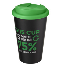 Gobelet Americano® Eco recyclé publicitaire de 350ml avec couvercle anti-déversement