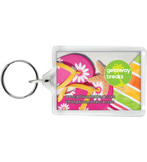 Porte-clefs publicitaire plastique Vito rectangulaire Made in Europe