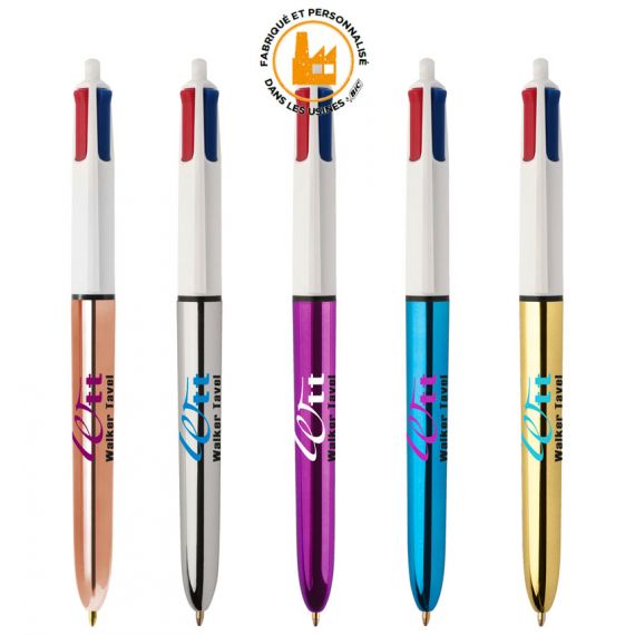 Stylo 4 couleurs publicitaire BIC Shine