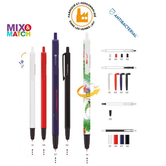 Stylo bille stylet anti microbes personnalisé BIC® Clic Stylus BGUARD™