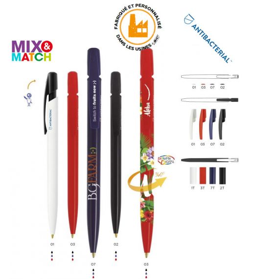 Stylo bille anti microbes personnalisé BIC® Media Clic BGUARD™