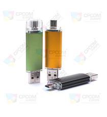 Clé USB personnalisée aluminium double prise Mick Duo