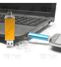 Clé USB personnalisée aluminium double prise Mick Duo