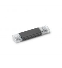 Clé USB personnalisée aluminium double prise multi-USB 2 en 1
