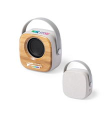 Mini enceinte sans fil 'Thunder Bay' bambou publicitaire