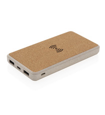 Powerbank 8000 mAh 5W en fibre de paille et liège publicitaire