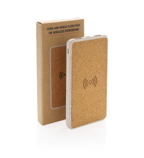 Powerbank 8000 mAh 5W en fibre de paille et liège publicitaire