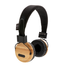 Casque audio sans fil en bambou publicitaire