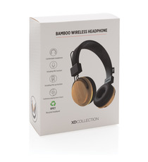 Casque audio sans fil en bambou publicitaire