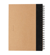 Cahier publicitaire à spirales kraft avec stylo