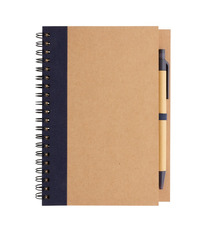 Cahier publicitaire à spirales kraft avec stylo