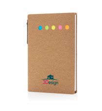 Carnet publicitaire A6 de notes autocollantes avec stylo