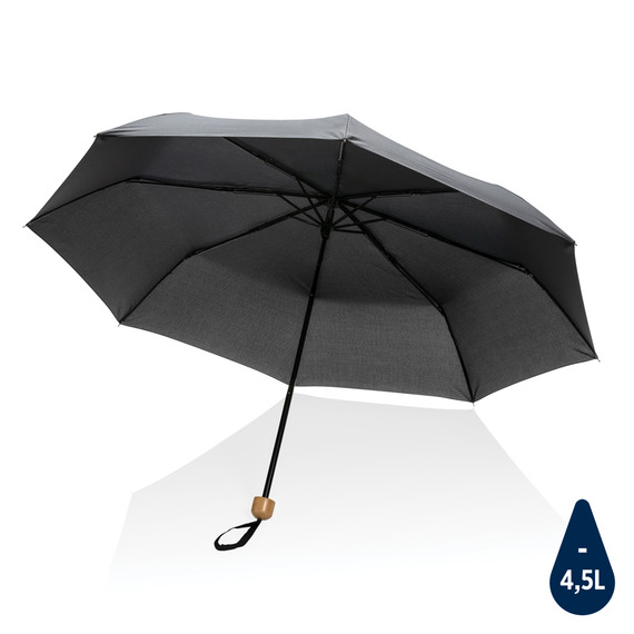 Mini parapluie publicitaire  20.5" rPET 190T poignée bambou Impact AWARE™