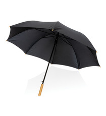 Parapluie publicitaire 27" en rPET et bambou ouverture auto Impact AWARE™