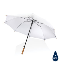 Parapluie publicitaire 27" en rPET et bambou ouverture auto Impact AWARE™