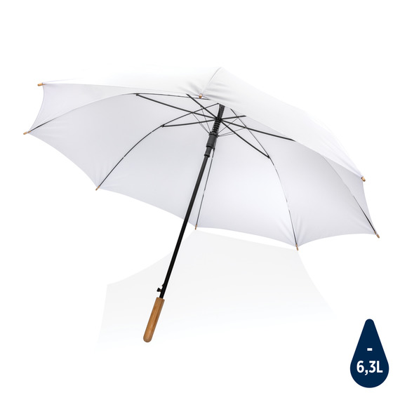 Parapluie publicitaire 27" en rPET et bambou ouverture auto Impact AWARE™