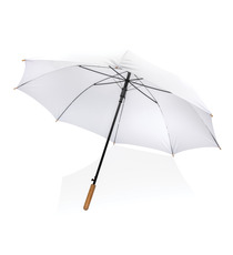 Parapluie publicitaire 27" en rPET et bambou ouverture auto Impact AWARE™