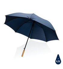 Parapluie publicitaire 27" en rPET et bambou ouverture auto Impact AWARE™