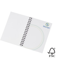 Couverture publicitaire synthétique pour cahier Desk-Mate® A6 Made in Europe