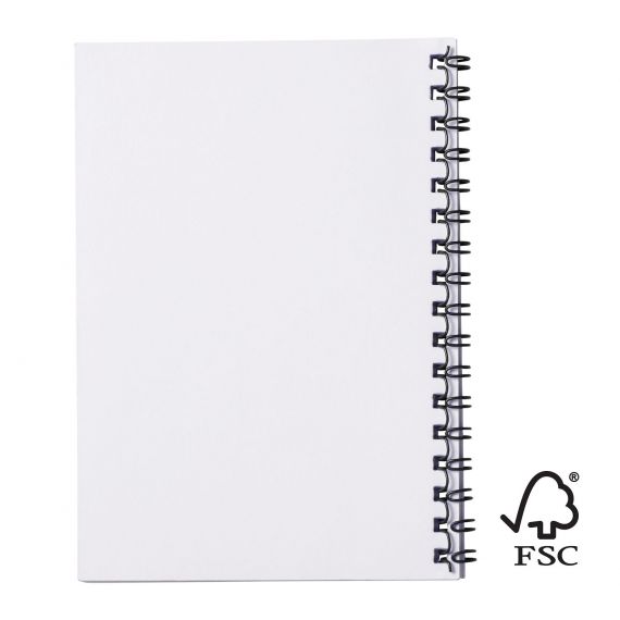 Cahier publicitaire Desk-Mate® FSC A6 à spirale avec couverture polypropylène