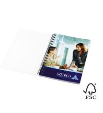 Cahier publicitaire Desk-Mate® FSC A6 à spirale avec couverture polypropylène