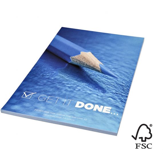 Bloc-notes publicitaire Desk-mate® FSC A5 avec couverture