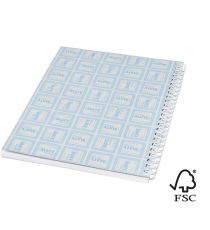 Cahier publicitaire Desk-Mate® FSC à spirale A5 avec couverture PP Made in Europe