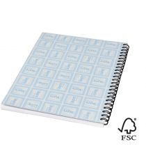 Cahier publicitaire Desk-Mate® FSC à spirale A5 avec couverture PP Made in Europe