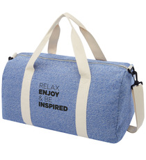 Sac publicitaire de voyage Pheebs en polyester et coton recyclé de 210 g/m²